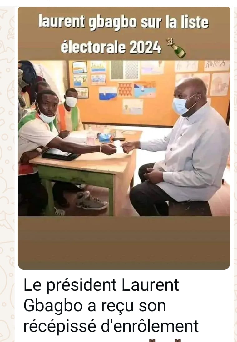 FAUX :  Laurent Gbagbo n’est pas présent sur la liste électorale de 2024